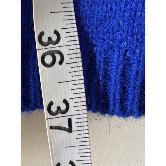 Vintage John Richard Sweater Dress Size M Blue Graphic Intarsia Angora Glam Bold - Picture 8 of 9